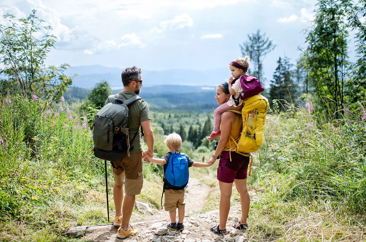 family out for a hike